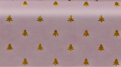 Gold Christmas Trees Wrapping Paper