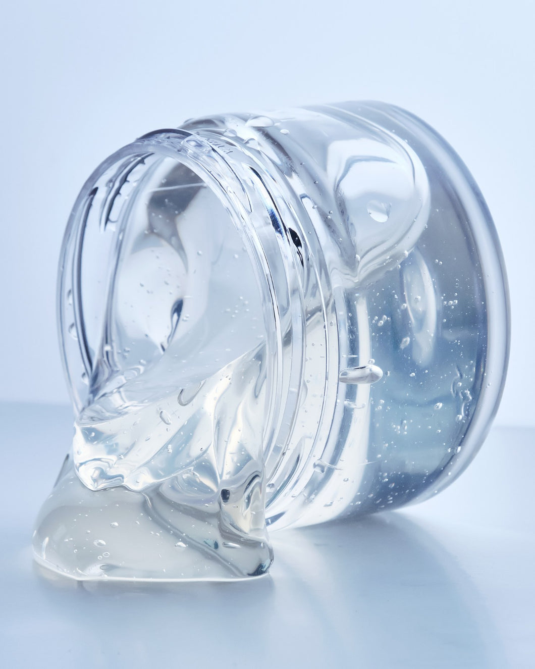 Open jar of Today Glitter Eco-Glitter Glue showing clear gel texture – sustainable Bioglitter adhesive.