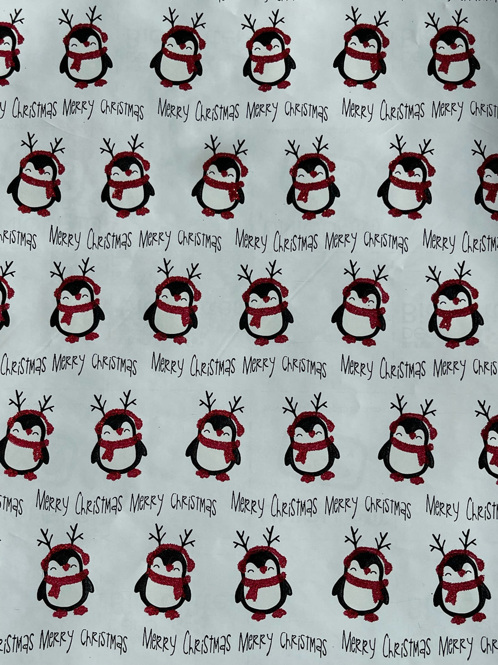 Load image into Gallery viewer, Holiday Penguins Wrapping Paper