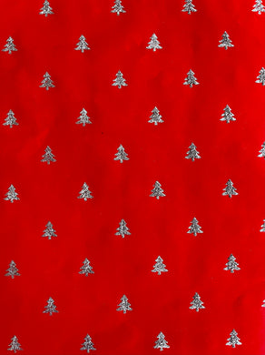 Silver Holiday Trees Wrapping Paper
