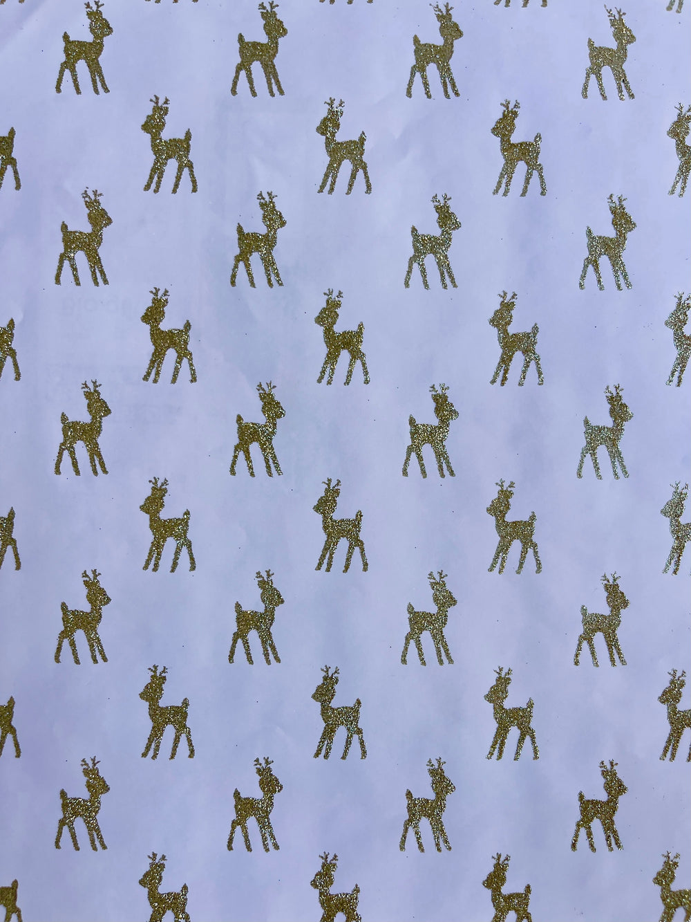 Load image into Gallery viewer, Gold Reindeer on Pink Holiday Wrapping paper