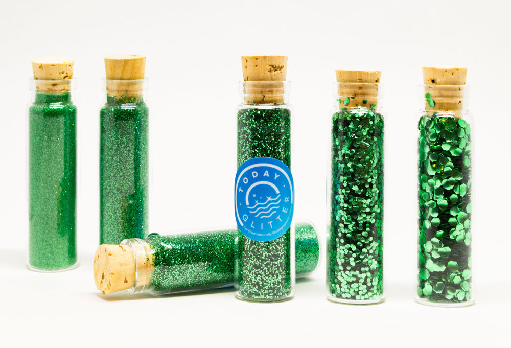 Cargar imagen en el visor de la galería, Today Glitter Mint Green is Bio-glitter Sparkle Spring Green colour